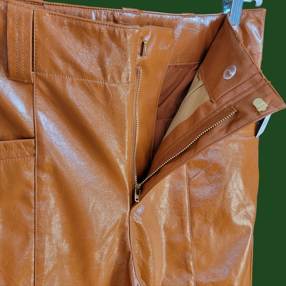 Free People Star Crossed Lovers Vegan / Faux Leather Pants Size - Picture 11 of 16